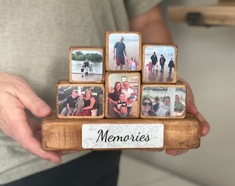 Stacking Photo Blocks Set - Photo Gift, Wooden Photo Block