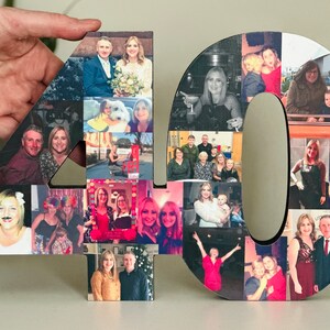 Freestanding Double Photo Number, Photo Collage, Birthday Gift, Photo Gift, Photo letter, Personalised gift, image 7