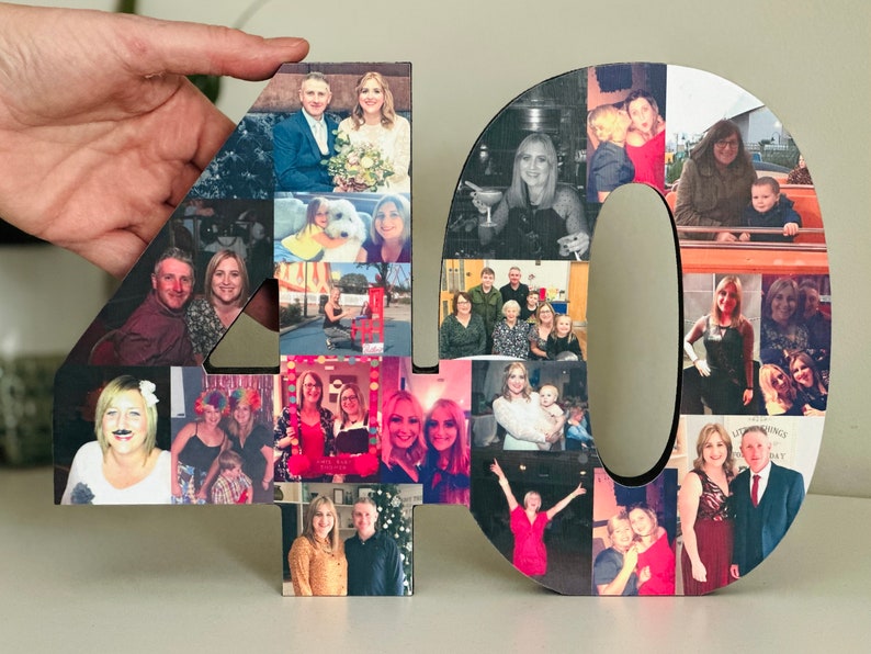 Freestanding Double Photo Number, Photo Collage, Birthday Gift, Photo Gift, Photo letter, Personalised gift, image 7