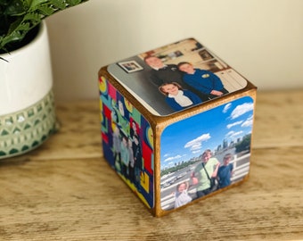 Photo Cube, Photo Block - Photo Gift Idea, wooden photo block, photo keepsake, wooden block, handmade gift, photo gift,