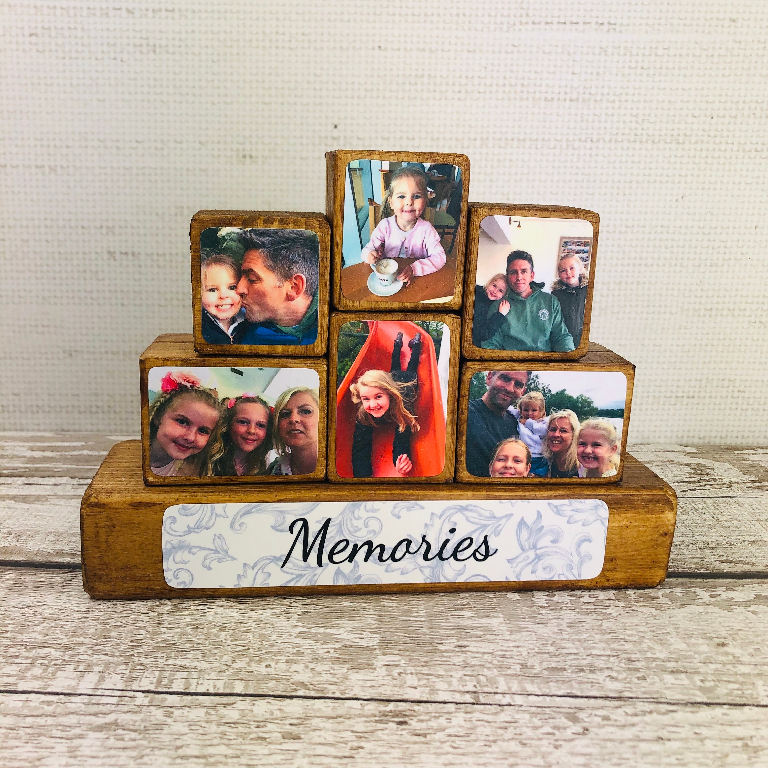 Stacking Photo Blocks Set Photo Gift Wooden Photo Block Etsy