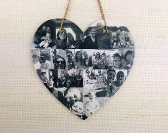 Heart Shaped Photo Collage 20cm - Personalised Photo Gift