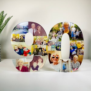 Acryl fotonummercollage, verjaardagscadeau, fotocadeau, gepersonaliseerd cadeau,