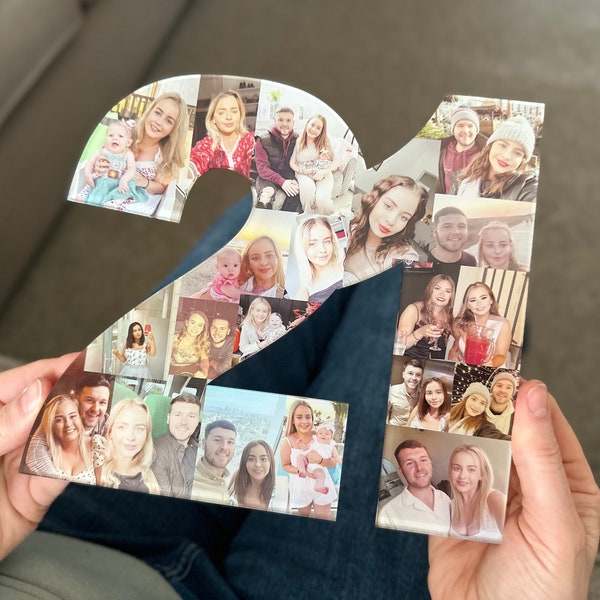 Acrylic Photo Number Collage, Birthday Gift, Photo Gift, Personalised gift,