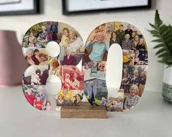 Acrylic Photo Number Collage, Birthday Gift, Photo Gift, Personalised gift,