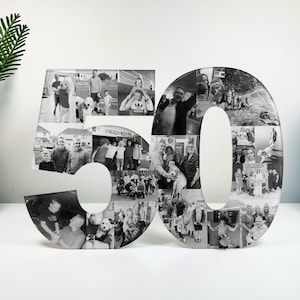 Número de foto acrílica, Collage de fotos, Regalo de cumpleaños, Regalo de fotos, Carta de fotos, Regalo personalizado,