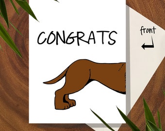 Lab Dog Congratulations Graduation Card / Congrats / Funny Dog Grad Card