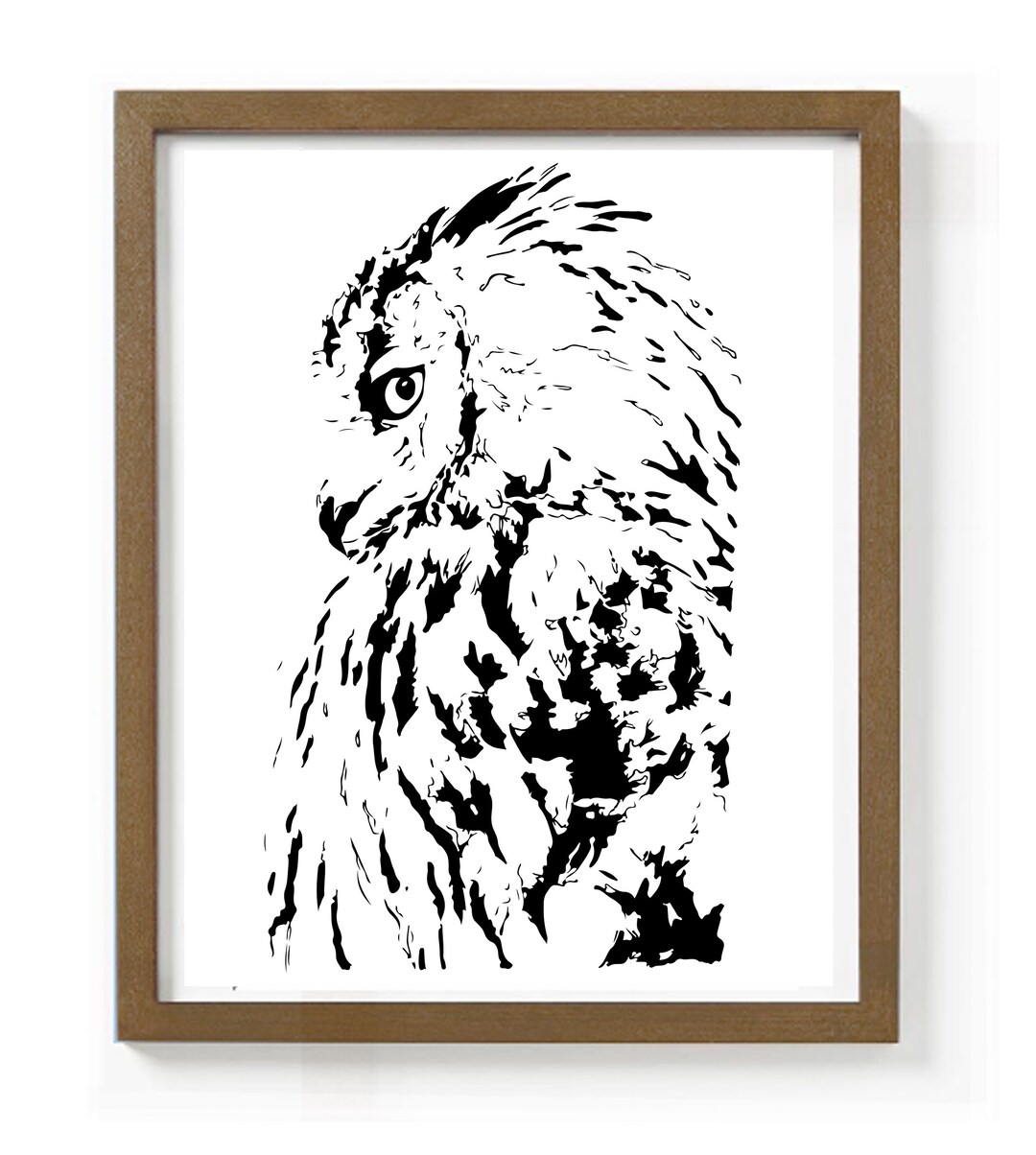Snowy Owl / Hand Drawn / Black and White Wall Art / Art Print / Birds ...