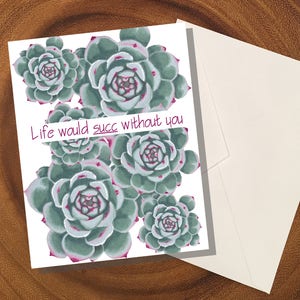 Carte d'anniversaire succulente / Sedum / Cactus / Amitié / Joke Pun / Dessiné à la main / Succulent Pun, Carte drôle / Meilleur ami