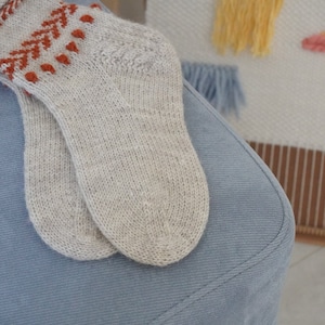 Knit socks pattern Beginner easy knit sock pattern Folk socks Women socks knitting pattern socks Easy colorwork socks pattern Knitter gift