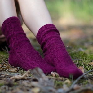 Socks knit pattern Easy cable knit socks pattern Knit sock pattern Beginner sock pattern Vintage socks Women socks knit pattern Knitter gift