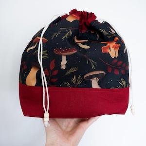 Knitting project bag Drawstring bag Craft bag Yarn bag Crochet bag Knitting tote Gift for knitters Project bag for knitting Yarn organizer