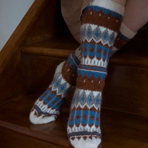 Knit socks pattern Easy colorwork socks pattern Beginner socks pattern Cozy Cottage Socks Socks knitting pattern  Basic knit socks pattern