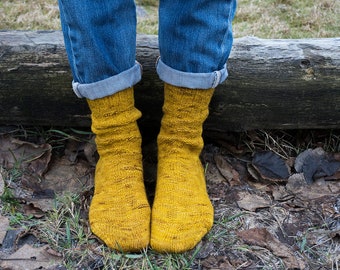 Anfänger einfache Socken Strickmuster Basic Socken Russet Socken Damensocken Strickmuster Stricker Geschenk Socken Strickmuster Handgestrickte Socken