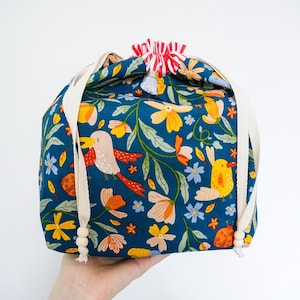 Knitting project bag Drawstring bag Craft bag Yarn bag Crochet bag Knitting tote Gift for knitters Project bag for knitting Yarn organizer