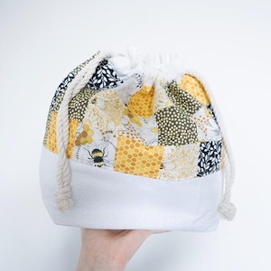 Knitting project bag Drawstring bag Craft bag Yarn bag Crochet bag Knitting tote Gift for knitters Project bag for knitting Yarn organizer