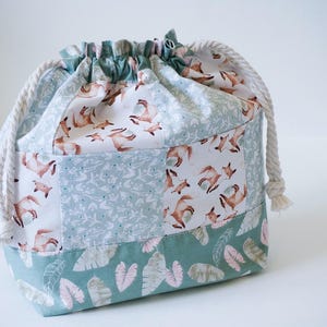 Knitting project bag Drawstring bag Craft bag Yarn bag Crochet bag Knitting tote Gift for knitters Project bag for knitting Yarn organizer