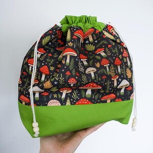 Knitting project bag Drawstring bag Craft bag Yarn bag Crochet bag Knitting tote Gift for knitters Project bag for knitting Yarn organizer