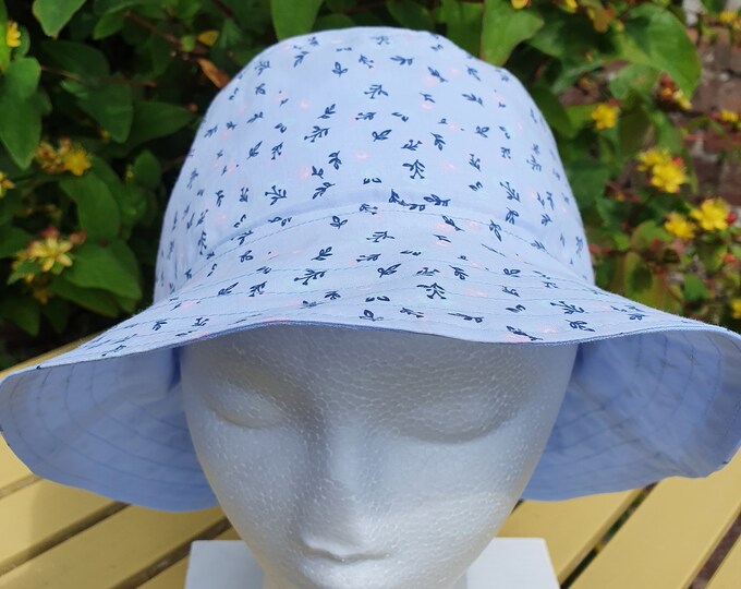 Sunhat for ladies, floral sunhat, plain sunhat, handmade, lightweight, comfortable, reversible and versatile, sunhat for home or holiday