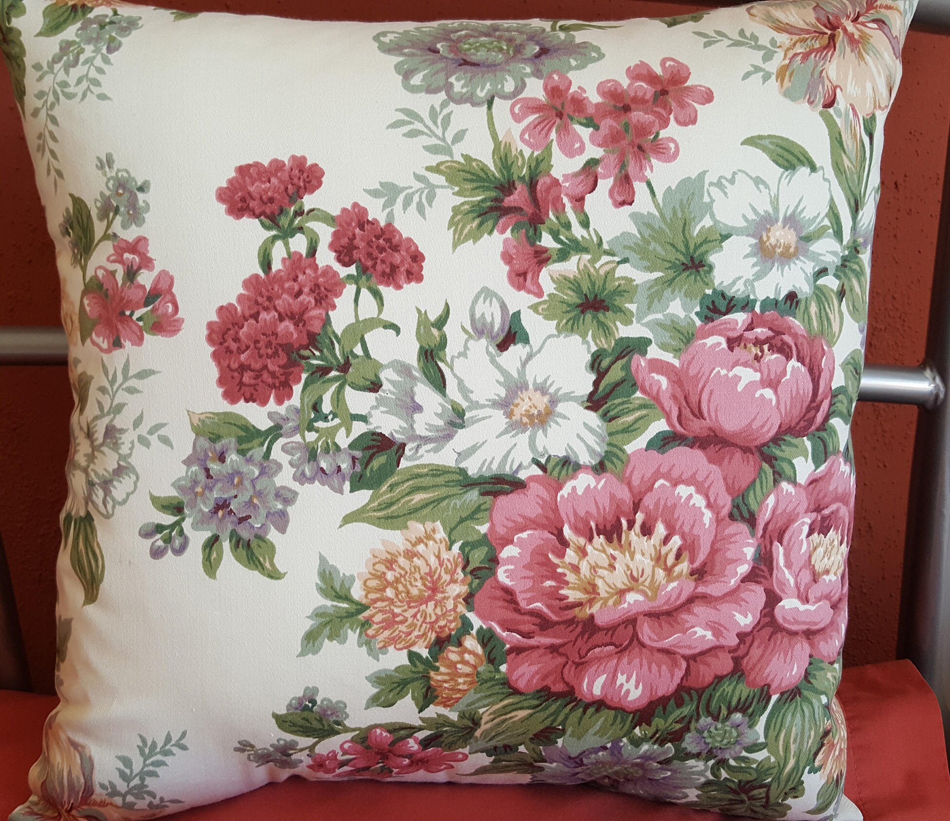 Cushion pair, floral design cushions, lounge cushions, bedroom cushions