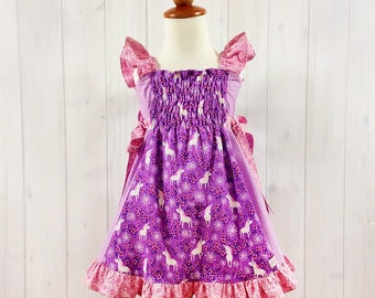 Purple Toddler Dress - Toddler Unicorn Dress - Toddler Summer Dress - Girls Summer Dress - Toddler Tunic - Girls Tunic -READY TO SHIP