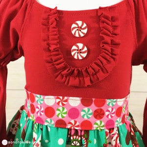 Girls Christmas Dress Toddler Christmas Dress Christmas Outfit Long Sleeve Dress Gingerbread Dress READY TO SHIP image 4