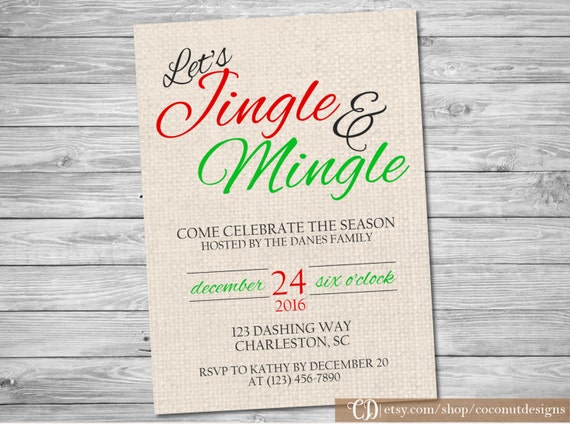 christmas party invitation christmas dinner invitation etsy
