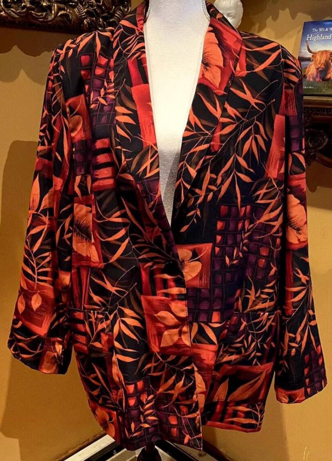 Vintage Brownstone Studios New York Ladies Blazer Size XL Leaf Design