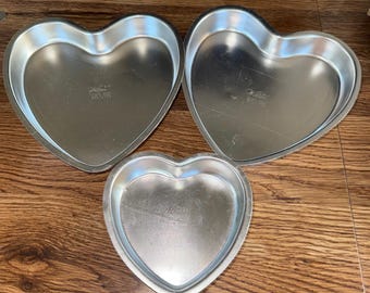 Lot de 3 moules à gâteau en forme de coeur vintage 1971 502-3053