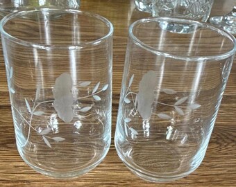 Princess House Set of 2 Crystal Heritage pattern 3 1/4” tall juice glasses