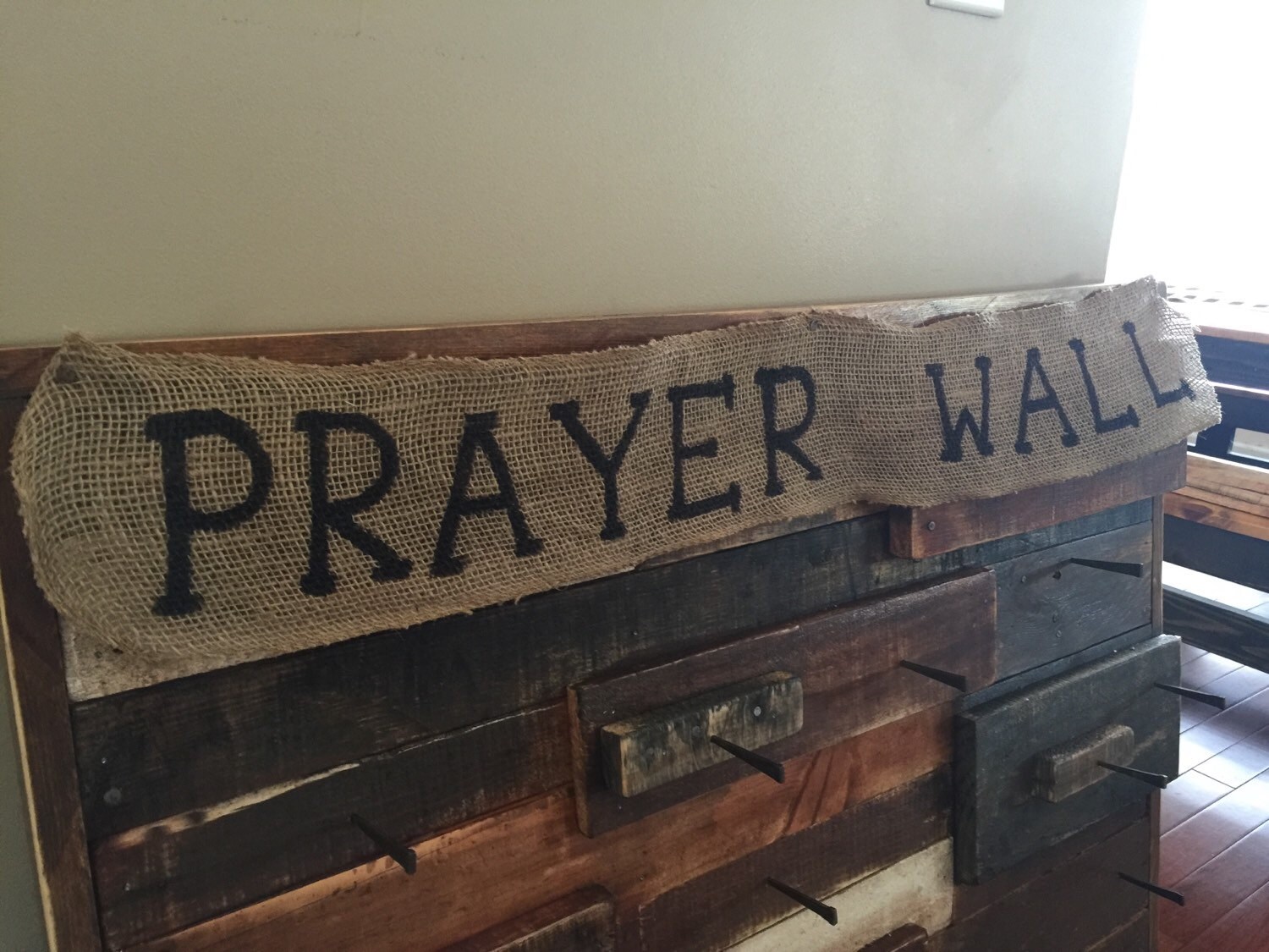 Prayer wall pallet wood. Lets pray prayer wall custom Etsy