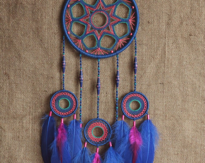 Dream Catcher/large Dreamcatcher/electric Blue/boho/gypsy Style