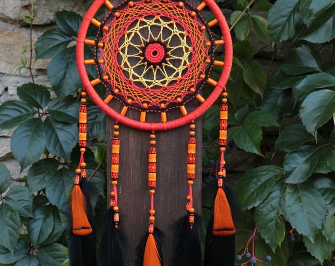 Atrapasueños / Bright dream catcher / naranja el cazador de sueños ...