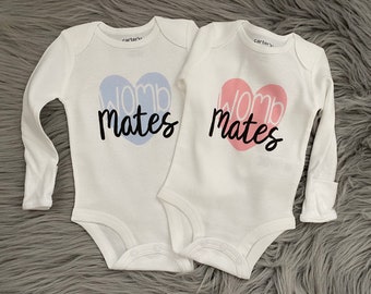 Twin bodysuits. twin love. twin clothing. twinning. sisters. brothers. twins coming home. womb mates. womb mates outfit. twins outfit.unisex