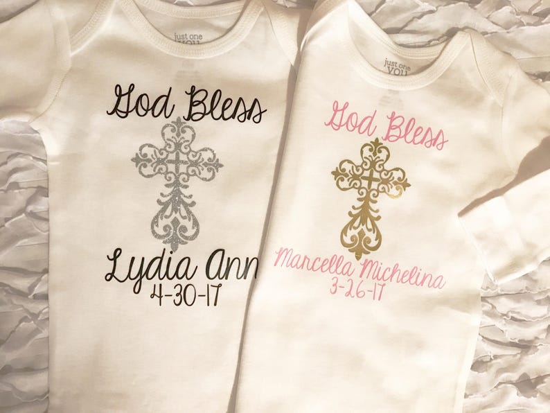 God Bless Baby Bodysuit. Christening Outfit. Baptism Outfit. Etsy