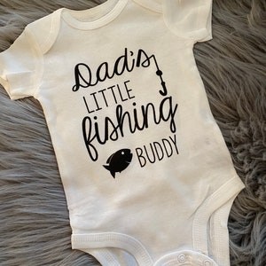 Daddys fishing buddy. future fisher. daddys boy bodysuit. Little Fishing Buddy. Fishing with dad. Grandpa fisher. Fish shirt. image 5