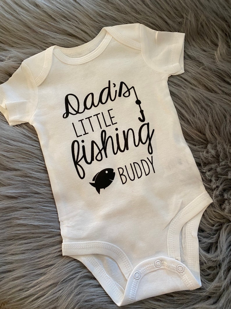 Daddys fishing buddy. future fisher. daddys boy bodysuit. Little Fishing Buddy. Fishing with dad. Grandpa fisher. Fish shirt. image 5