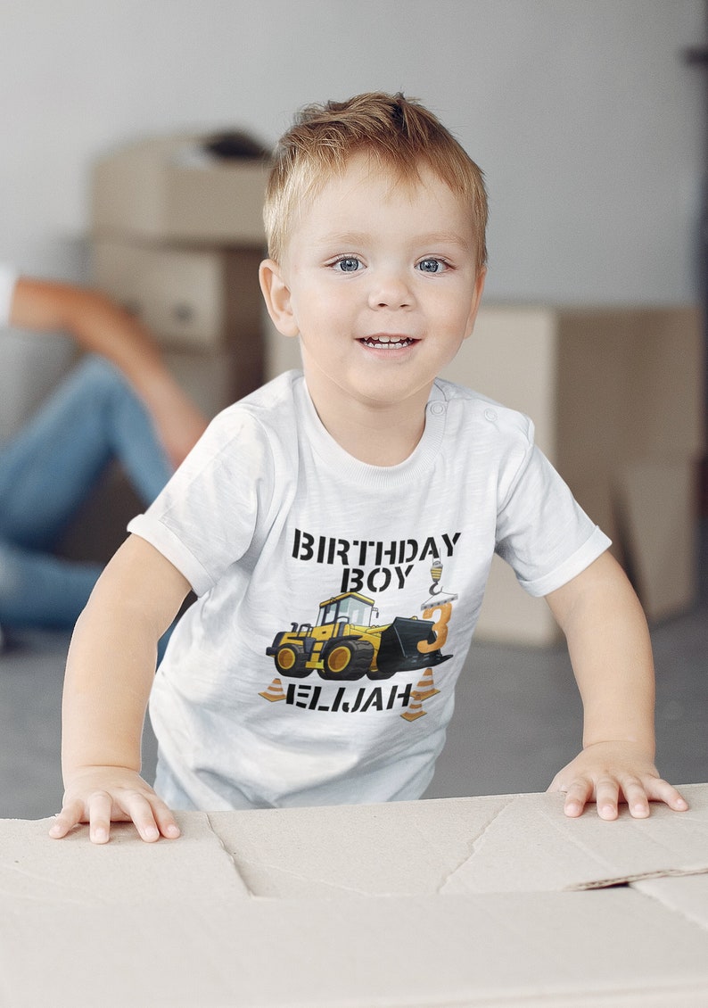 Heavy Machines Birthday Crane Family Construction Birthday Shirt Yellow Truck Construction Birthday Personalized Birthday Shirt