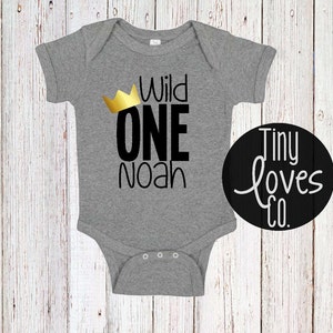 King of all wild things first birthday shirt King Wild Boy first birthday Crown birthday shirt Wild One Birthday Boy birthday outfit