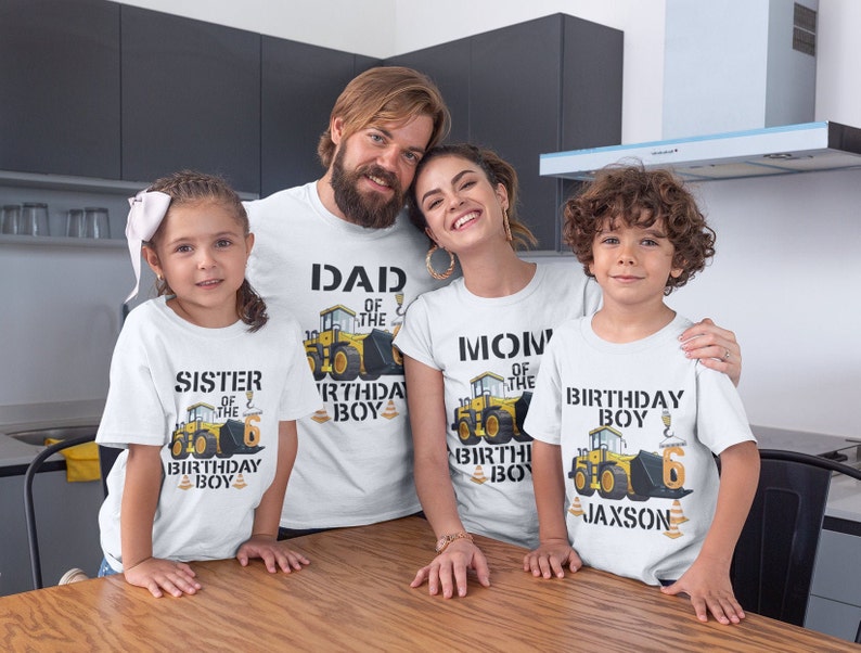 Heavy Machines Birthday Crane Family Construction Birthday Shirt Yellow Truck Construction Birthday Personalized Birthday Shirt