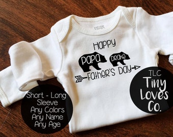Fathers Day Onesie. First fathers day. Papa Bear. baby bear. Daddys first. Baby first fathers day. Custom onesie. Personalized onesie.