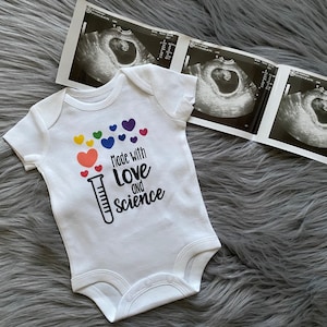 Made with love and science onesie sales