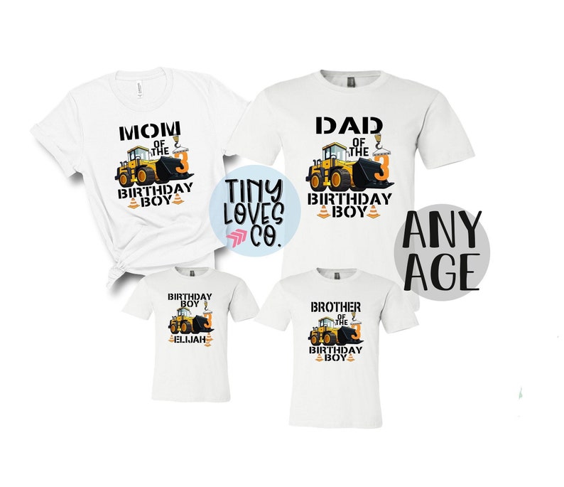 Heavy Machines Birthday Crane Family Construction Birthday Shirt Yellow Truck Construction Birthday Personalized Birthday Shirt