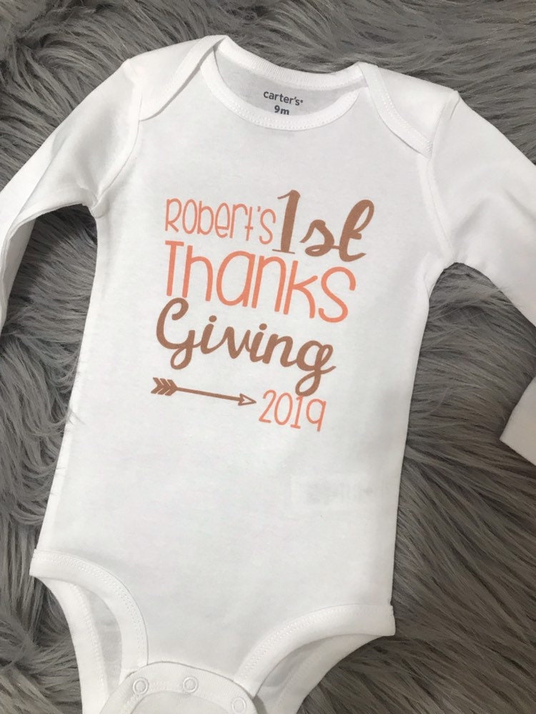 My First Thanksgiving. First Thanksgiving Bodysuit. Gobble - Etsy