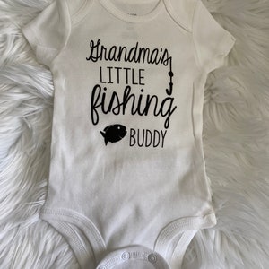 Daddys fishing buddy. future fisher. daddys boy bodysuit. Little Fishing Buddy. Fishing with dad. Grandpa fisher. Fish shirt. image 10