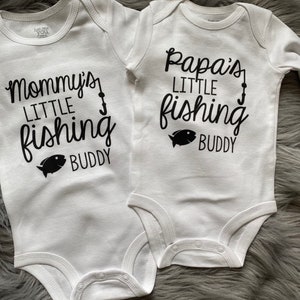 Daddys fishing buddy. future fisher. daddys boy bodysuit. Little Fishing Buddy. Fishing with dad. Grandpa fisher. Fish shirt. image 4