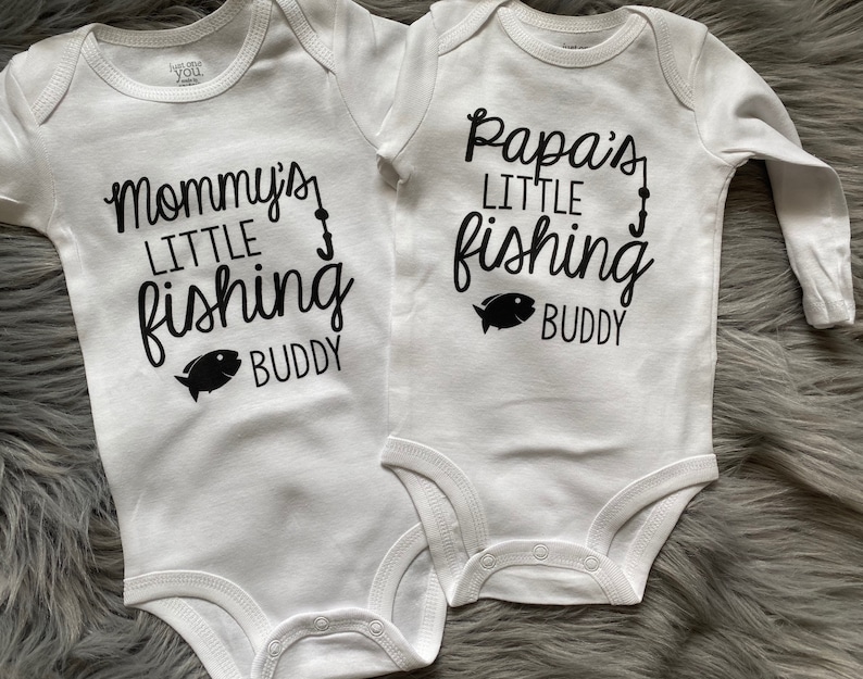 Daddys fishing buddy. future fisher. daddys boy bodysuit. Little Fishing Buddy. Fishing with dad. Grandpa fisher. Fish shirt. image 4