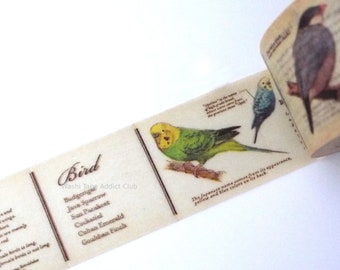 Bird wide washi tape, Bird dictionary