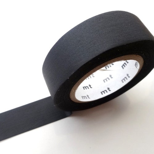 Black Washi Tape, Charcoal black, Happy birthday, Wall decor tape