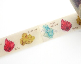 Crystal washi tape, Mineralogy tape, Gem washi tape